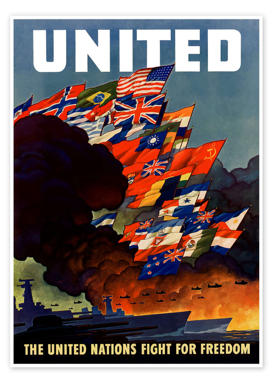 United Nations Allies Ww2 Freedom Glossy Poster Picture Photo Print Banner Booma Prints