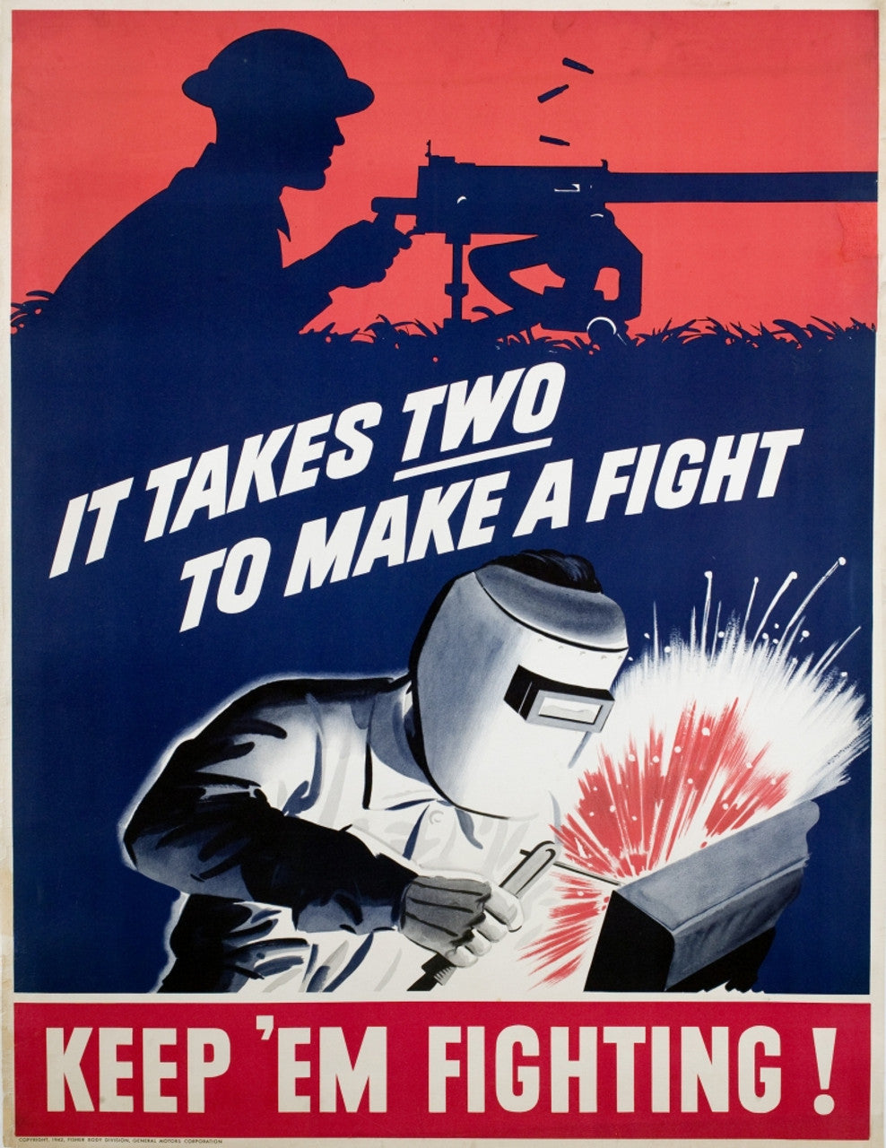 It Takes Two To Make A Fight Ww2 Glossy Poster Picture Photo Print Banner Booma Prints