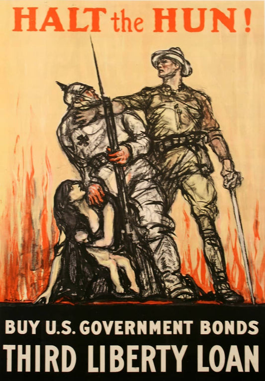 Halt The Hun Gov'T Bonds Ww2 Ad Glossy Poster Picture Photo Print Banner Booma Prints