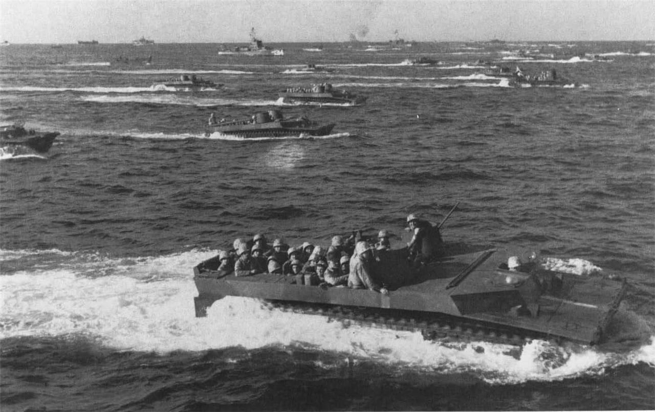 Us Marines In Lvt Vehicle Iwo Jima Glossy Poster Picture Photo Print Banner Booma Prints