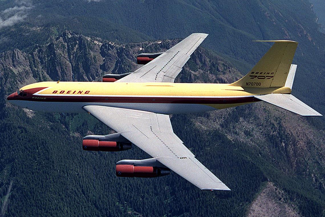 Boeing Plane 367-80 In Flight Glossy Poster Picture Photo Print Banner Booma Prints