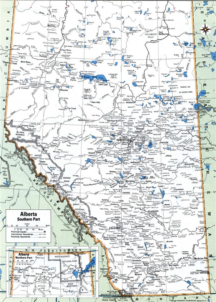 Alberta Canada Road Map Glossy Poster Picture Photo Print Banner Province Booma Prints