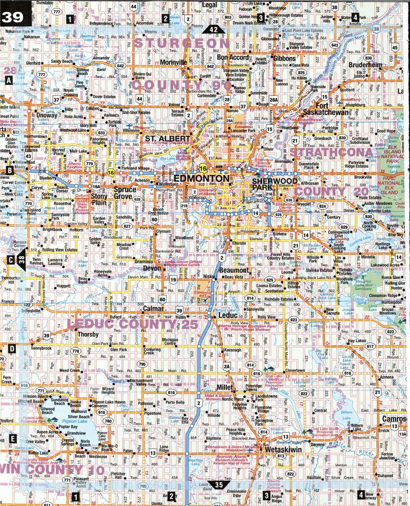 Edmonton Canada Road Map Glossy Poster Picture Photo Print Banner Booma Prints