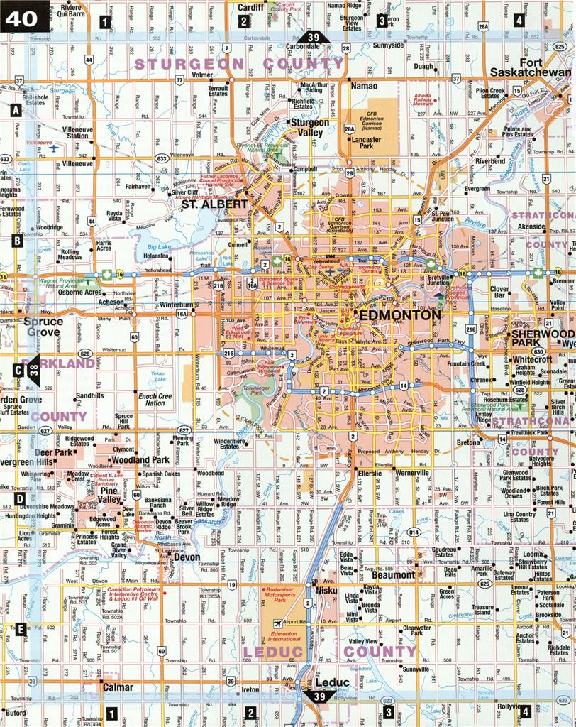 Edmonton Canada Road Map Glossy Poster Picture Photo Print Banner Ca Booma Prints