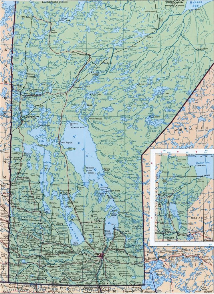 Manitoba Canada Road Map Glossy Poster Picture Photo Print Banner Ca Booma Prints
