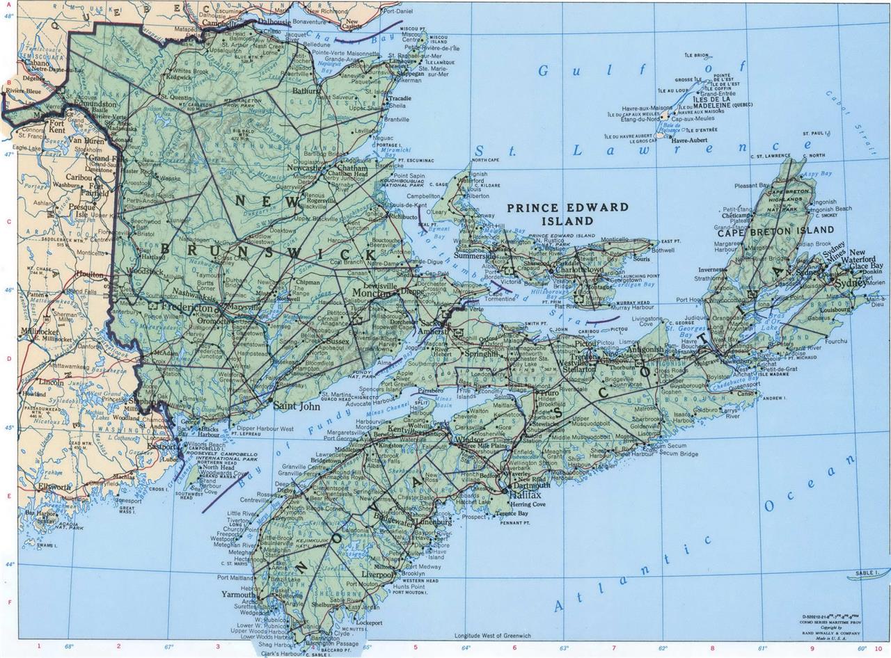 Nova Scotia Canada Road Map Glossy Poster Picture Photo Print Banner Booma Prints