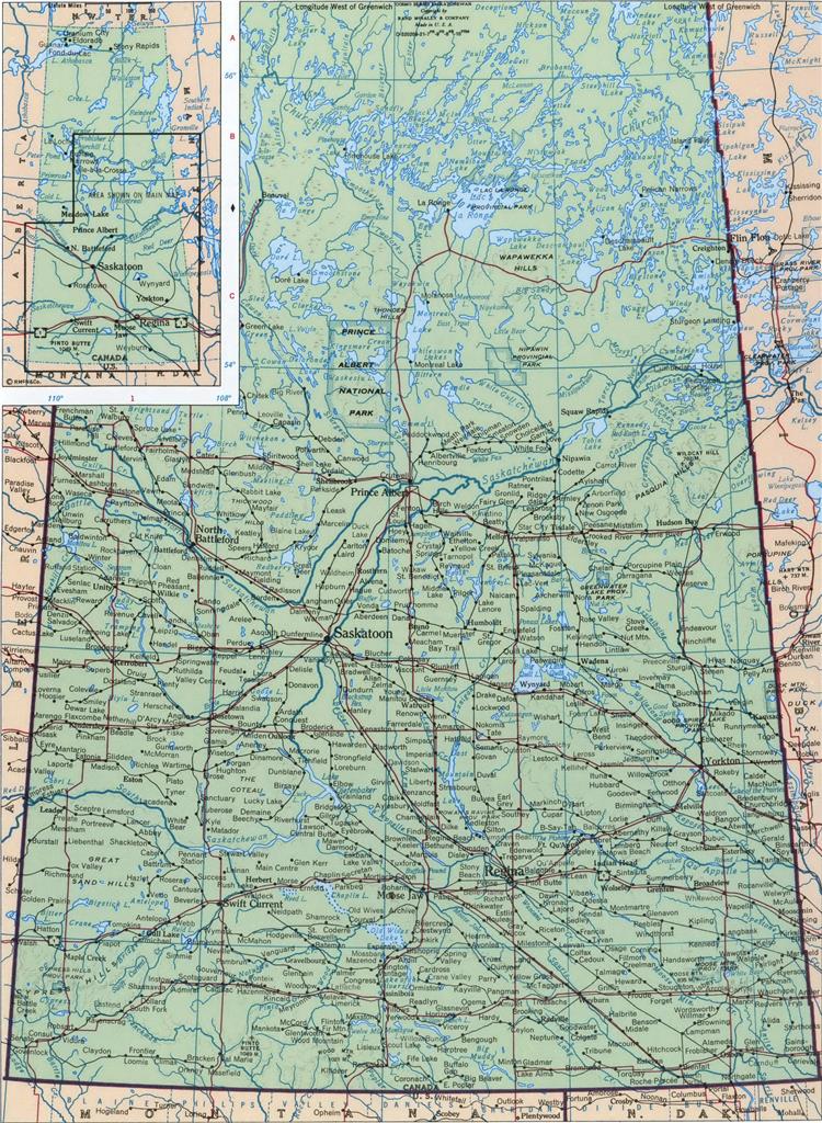 Saskatchewan Canada Geography Map Glossy Poster Picture Photo Print Banner Booma Prints