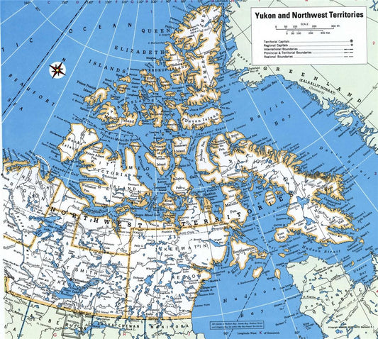 Yukon Northwest Canada Road Map Glossy Poster Picture Photo Print Banner Booma Prints