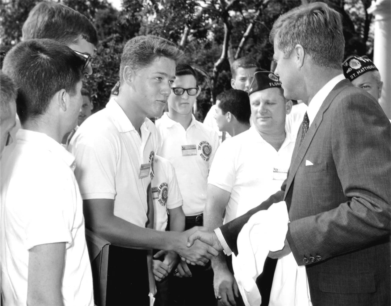 Young Bill Clinton John F Kennedy Glossy Poster Picture Photo Print Banner Booma Prints