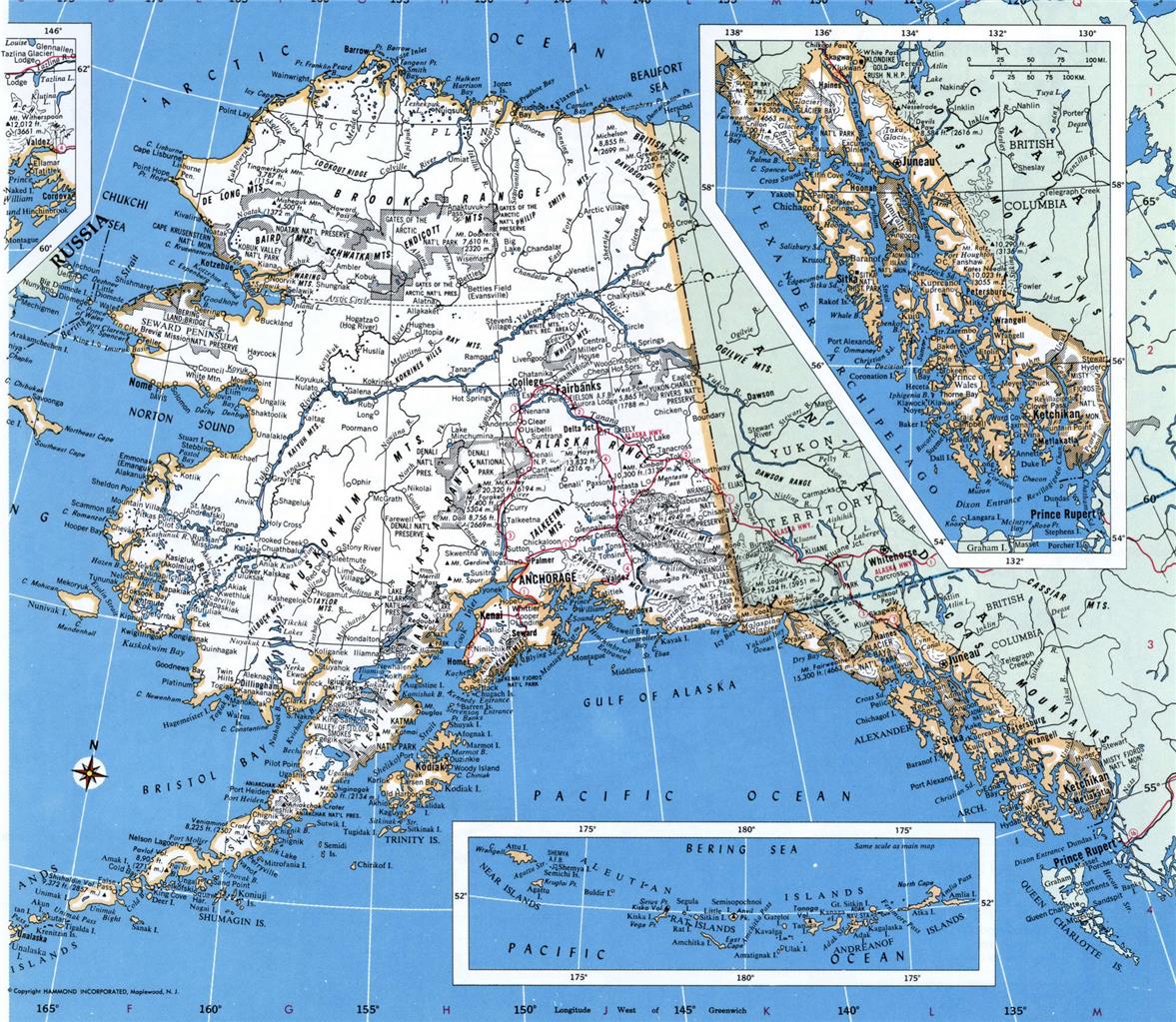 Alaska County Road Map Glossy Poster Picture Photo Print Banner Ak Booma Prints