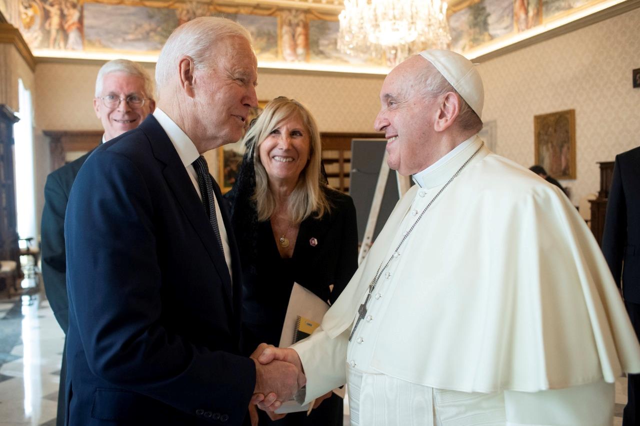Pope Francis President Joe Biden Glossy Poster Picture Photo Print Banner 9768 Booma Prints