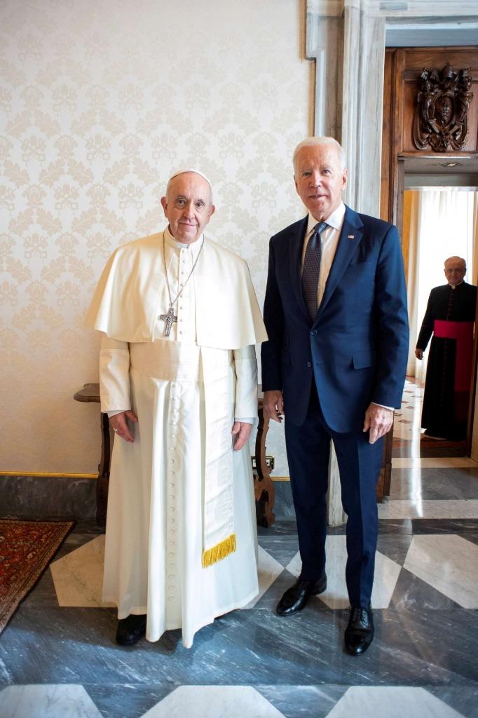 Biden And Pope Francis Catholic Glossy Poster Picture Photo Print Banner 9769 Booma Prints