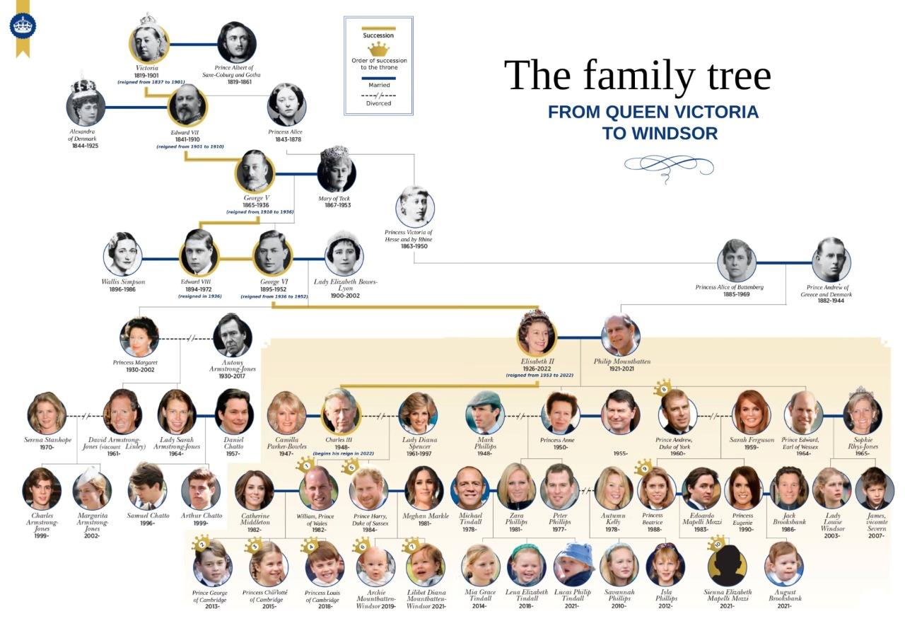 Britain Royal Windsor Family Tree Glossy Poster Picture Photo Print Banner Booma Prints