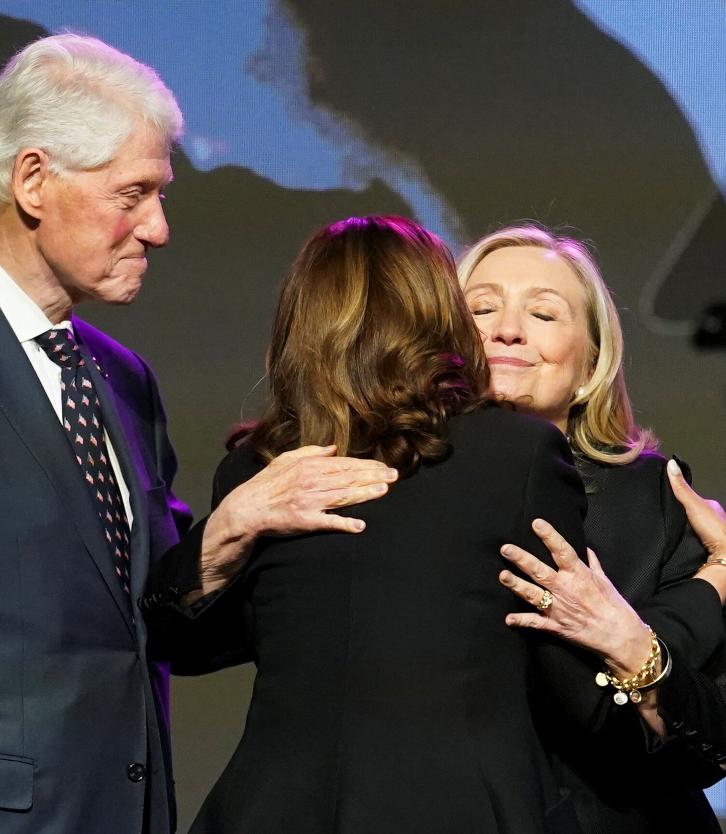 Kamala Bill Hillary Clinton Hug Glossy Poster Picture Photo Print Banner Booma Prints