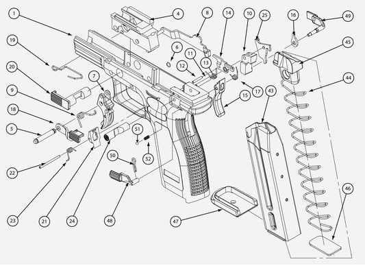 Springfield Xd Gun Diagram Glossy Poster Picture Photo Print Banner Booma Prints