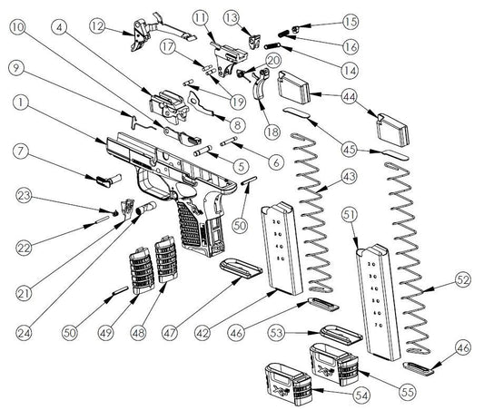 Springfield Xd Gun Part Diagram Glossy Poster Picture Photo Print Banner Booma Prints