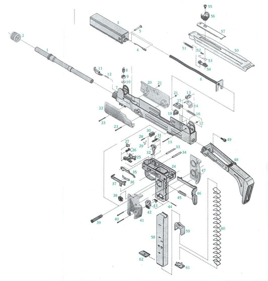 Uzi Gun Parts Schematic Diagram Glossy Poster Picture Photo Print Banner Booma Prints