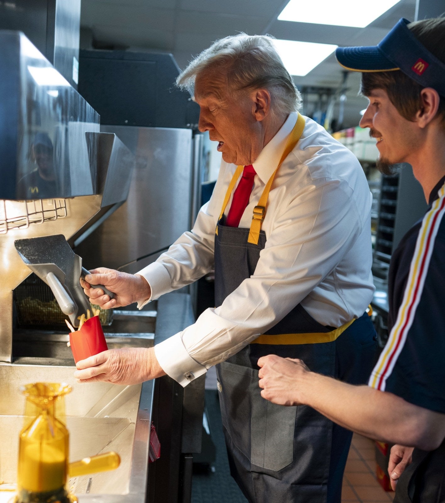 Trump Serving Fries Mcdonalds Glossy Poster Picture Photo Print Banner Booma Prints
