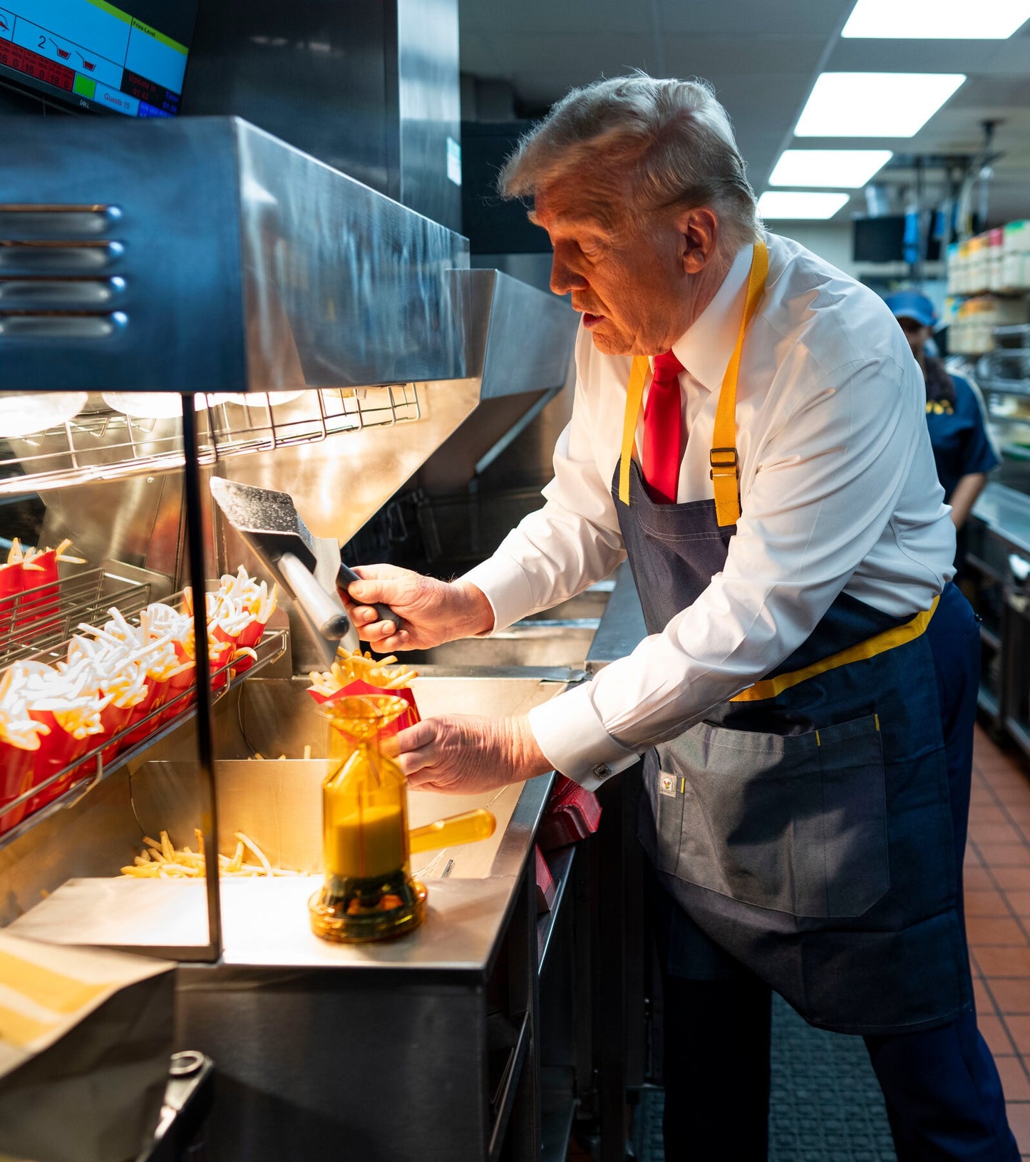 Trump Serving Mcdonalds Fries Us Glossy Poster Picture Photo Print Banner Booma Prints