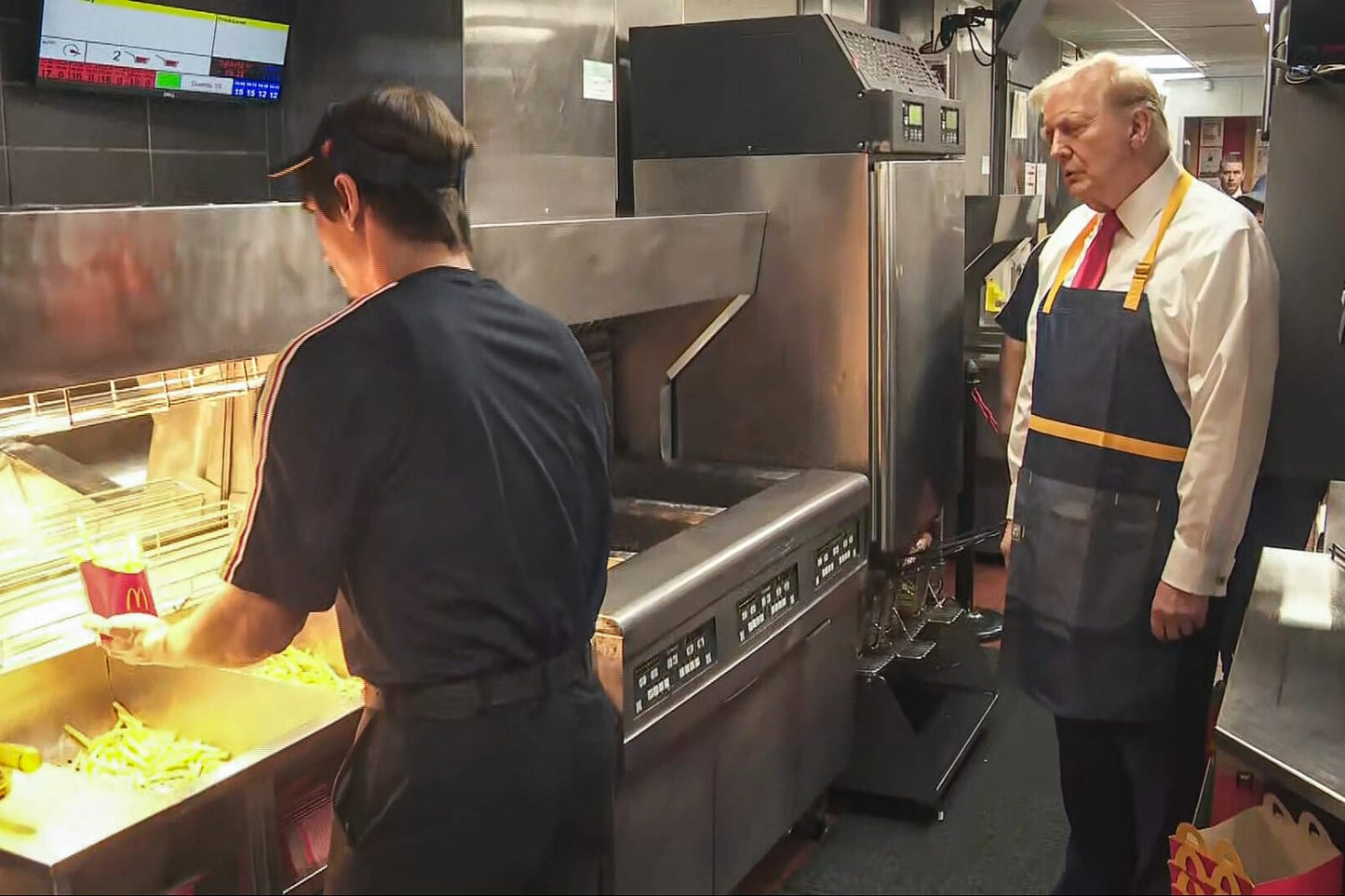 Trump Learning Fries Mcdonalds Glossy Poster Picture Photo Print Banner Booma Prints