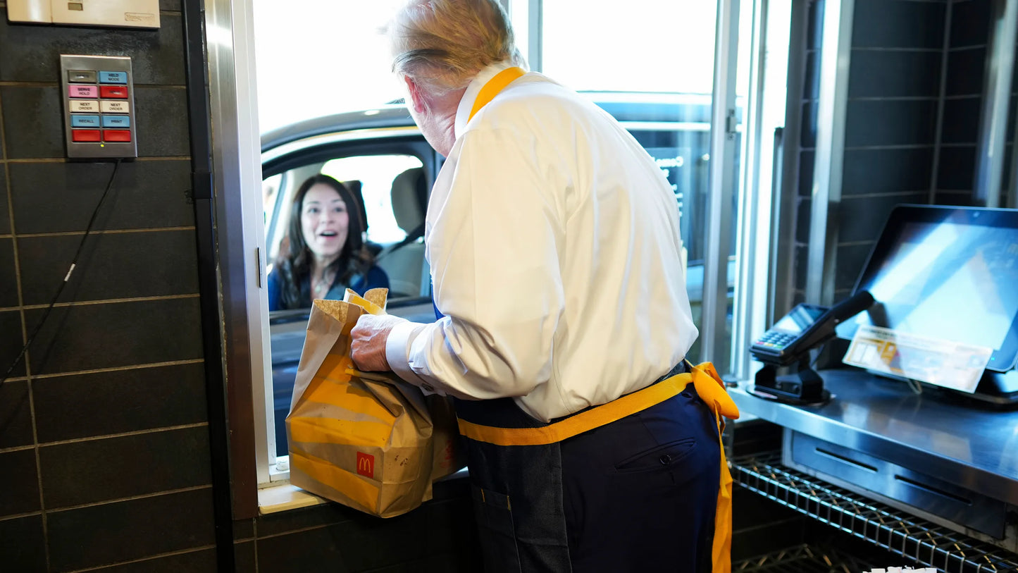 Trump Mcdonalds Drive Thru Bags Glossy Poster Picture Photo Print Banner Booma Prints