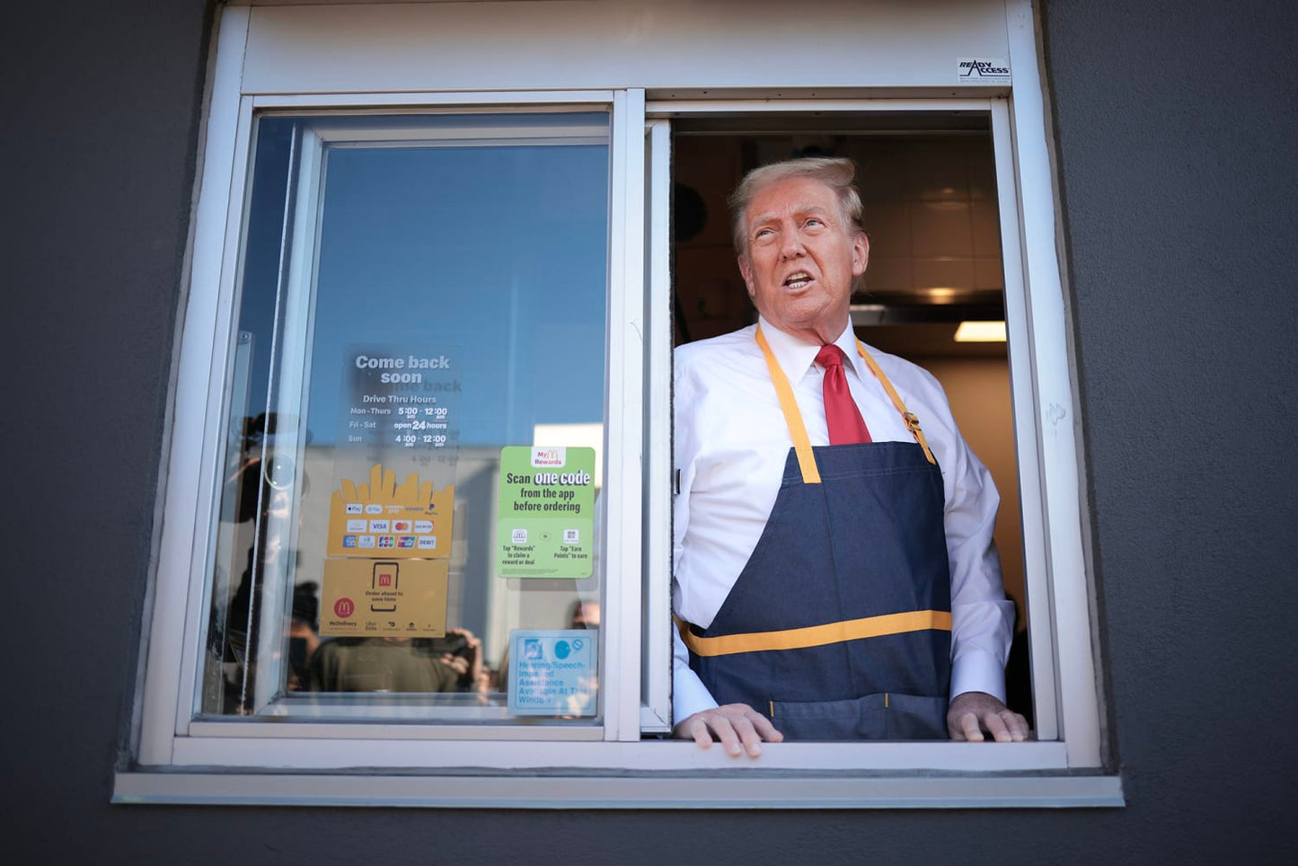 Trump Mcdonalds Window Drive Thru Glossy Poster Picture Photo Print Banner Booma Prints