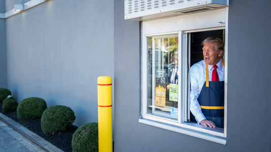 Trump Talking Mcdonalds Window Glossy Poster Picture Photo Print Banner Booma Prints