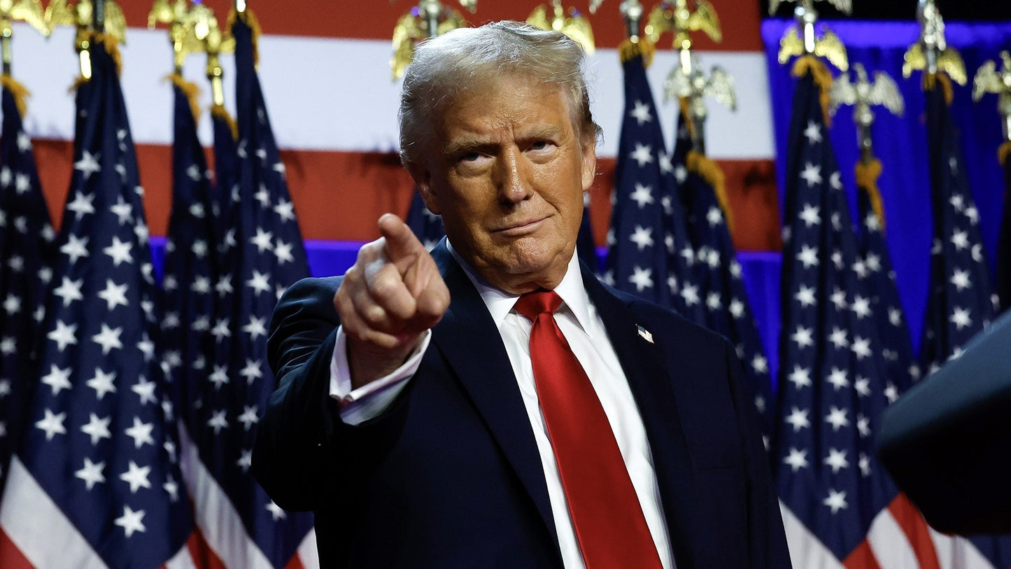Trump Pointing Victory 2024 Glossy Poster Picture Photo Print Banner Booma Prints