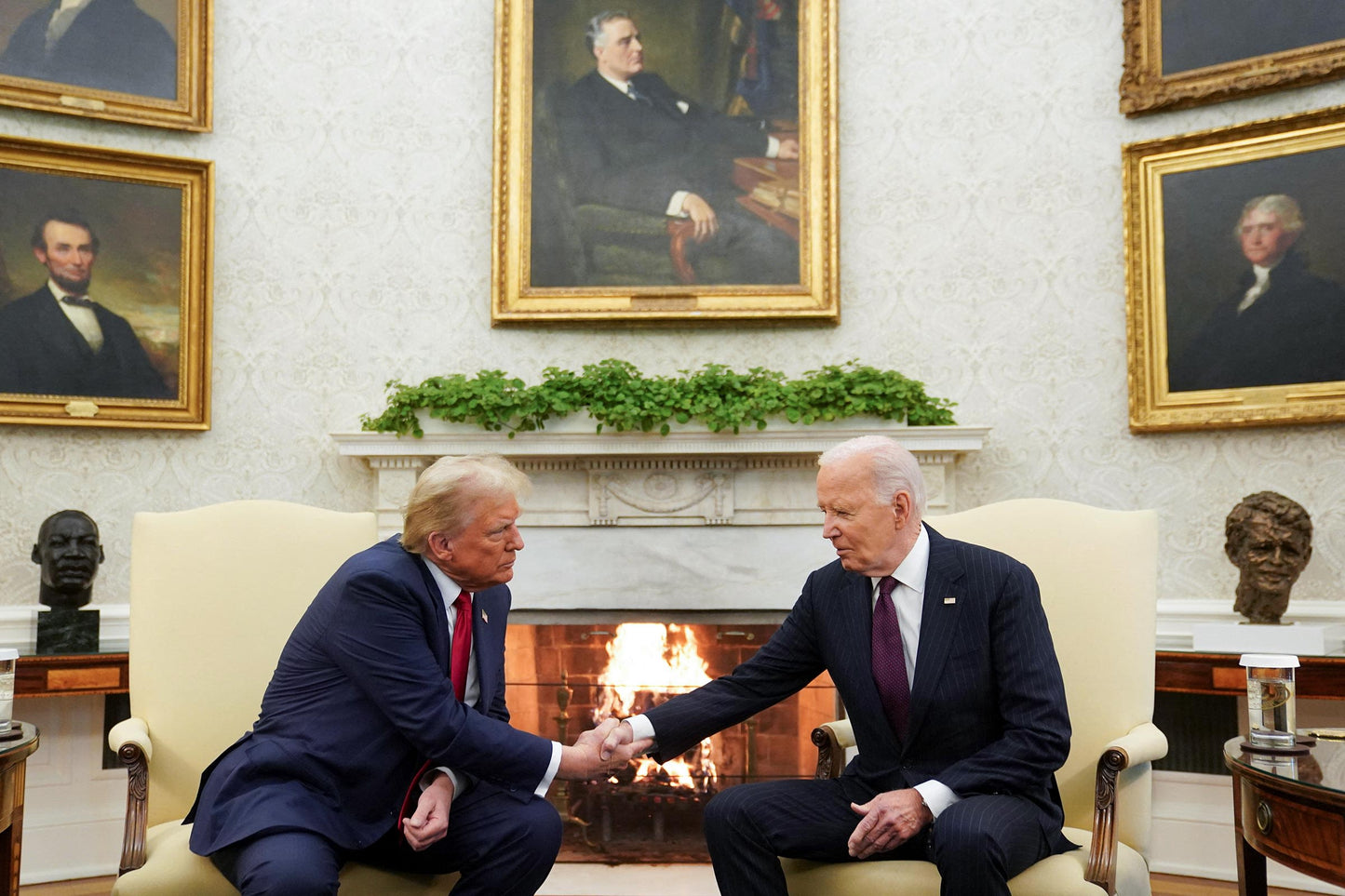 Trump Biden 2024 Meeting Glossy Poster Picture Photo Print Banner Booma Prints