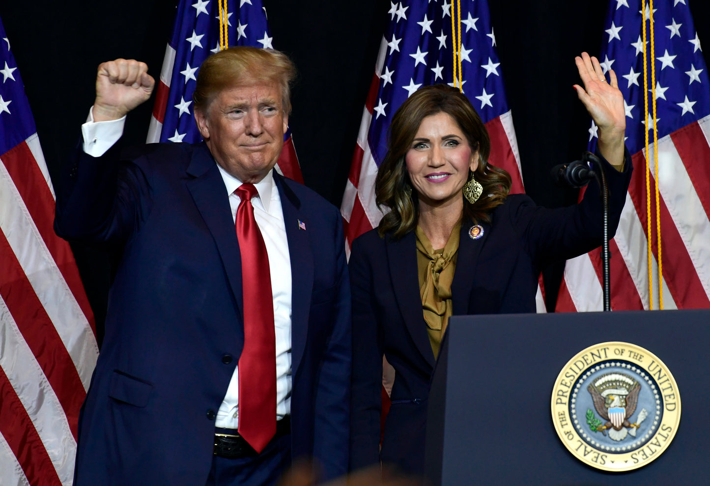 Kristi Noem Donald Trump Fists Glossy Poster Picture Photo Print Banner Booma Prints