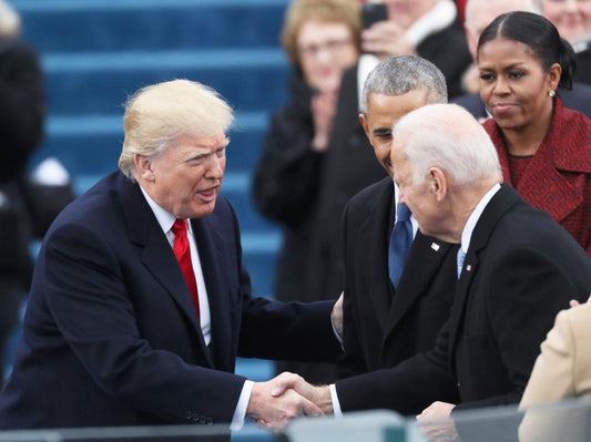 Trump Biden Obamas Handshake Glossy Poster Picture Photo Print Banner Booma Prints