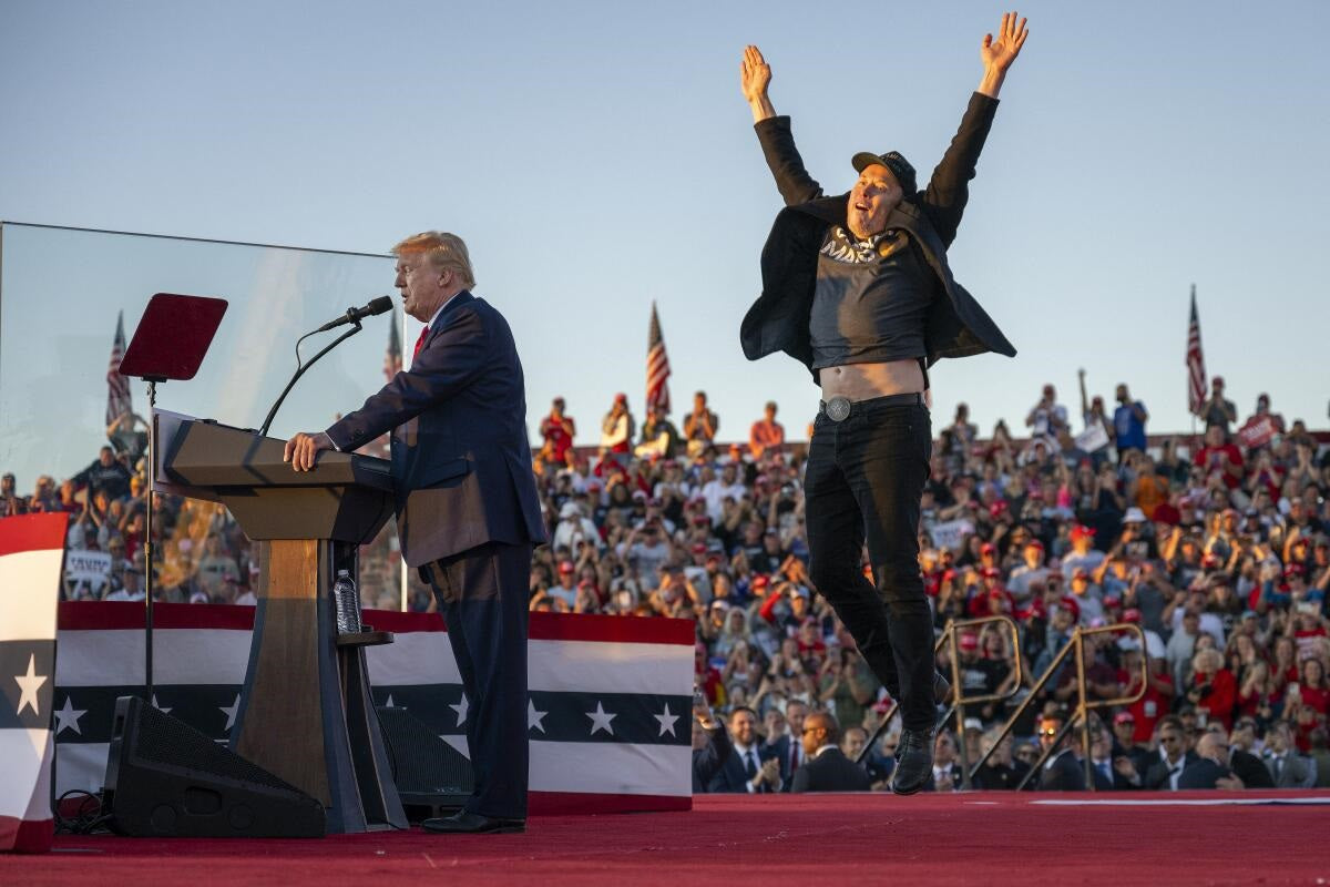 Musk Jumping Trump Rally Glossy Poster Picture Photo Print Banner Booma Prints