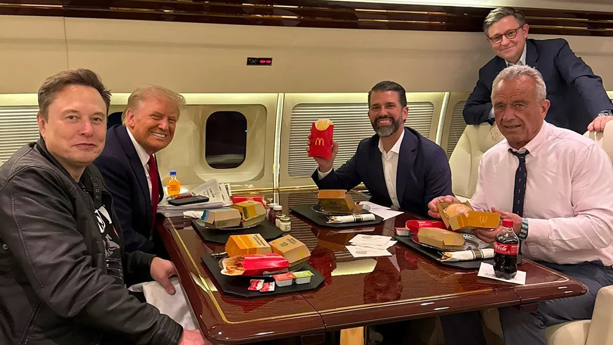Trump Rfk Jr Musk Plane Mcdonalds Glossy Poster Picture Photo Print Banner Booma Prints