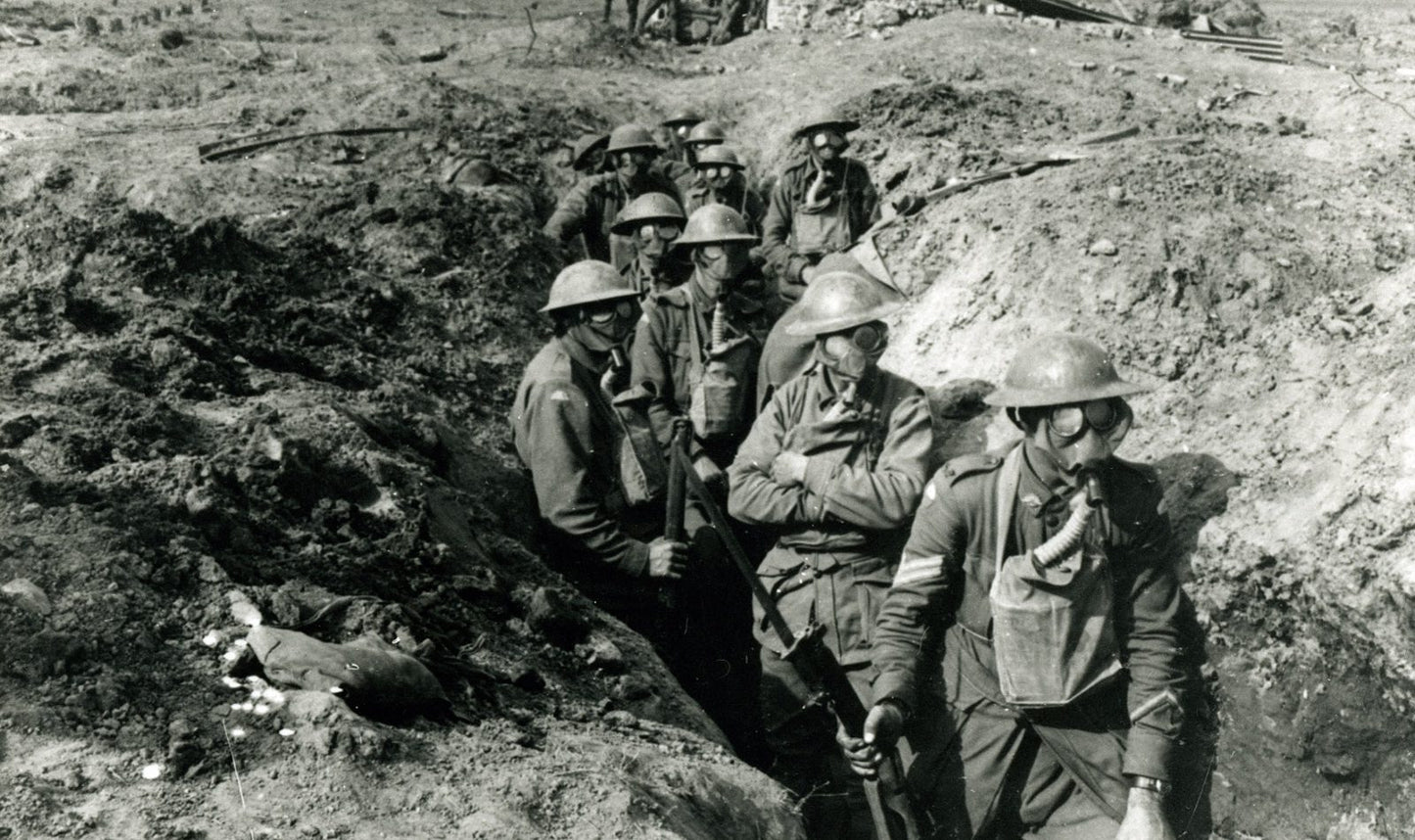 Ww1 Soldiers Trenches Gas Masks Glossy Poster Picture Photo Print Banner Booma Prints