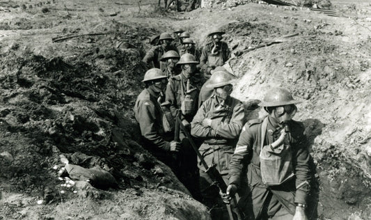 Ww1 Soldiers Trenches Gas Masks Glossy Poster Picture Photo Print Banner Booma Prints
