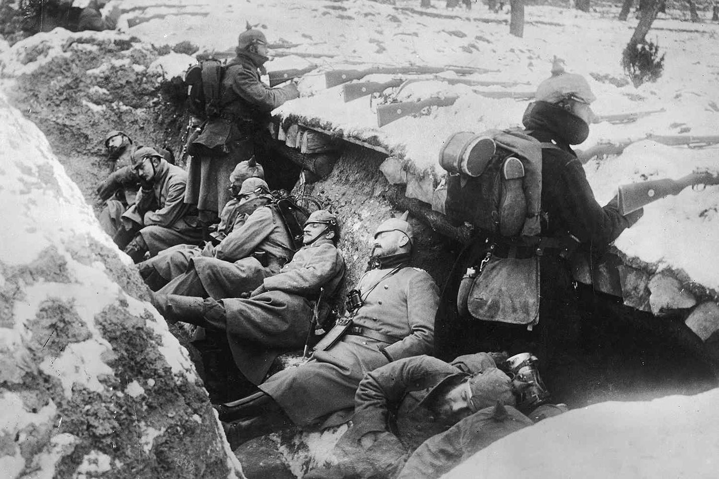 Ww1 Wwi Trenches Rifle Snow Glossy Poster Picture Photo Print Banner Booma Prints