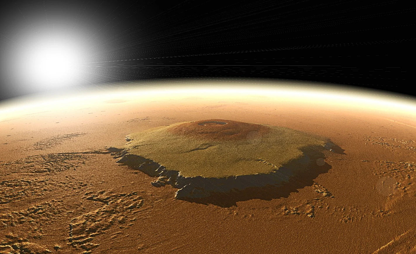 Mars Planet Sun Shining Glossy Poster Picture Photo Print Banner  Booma Prints