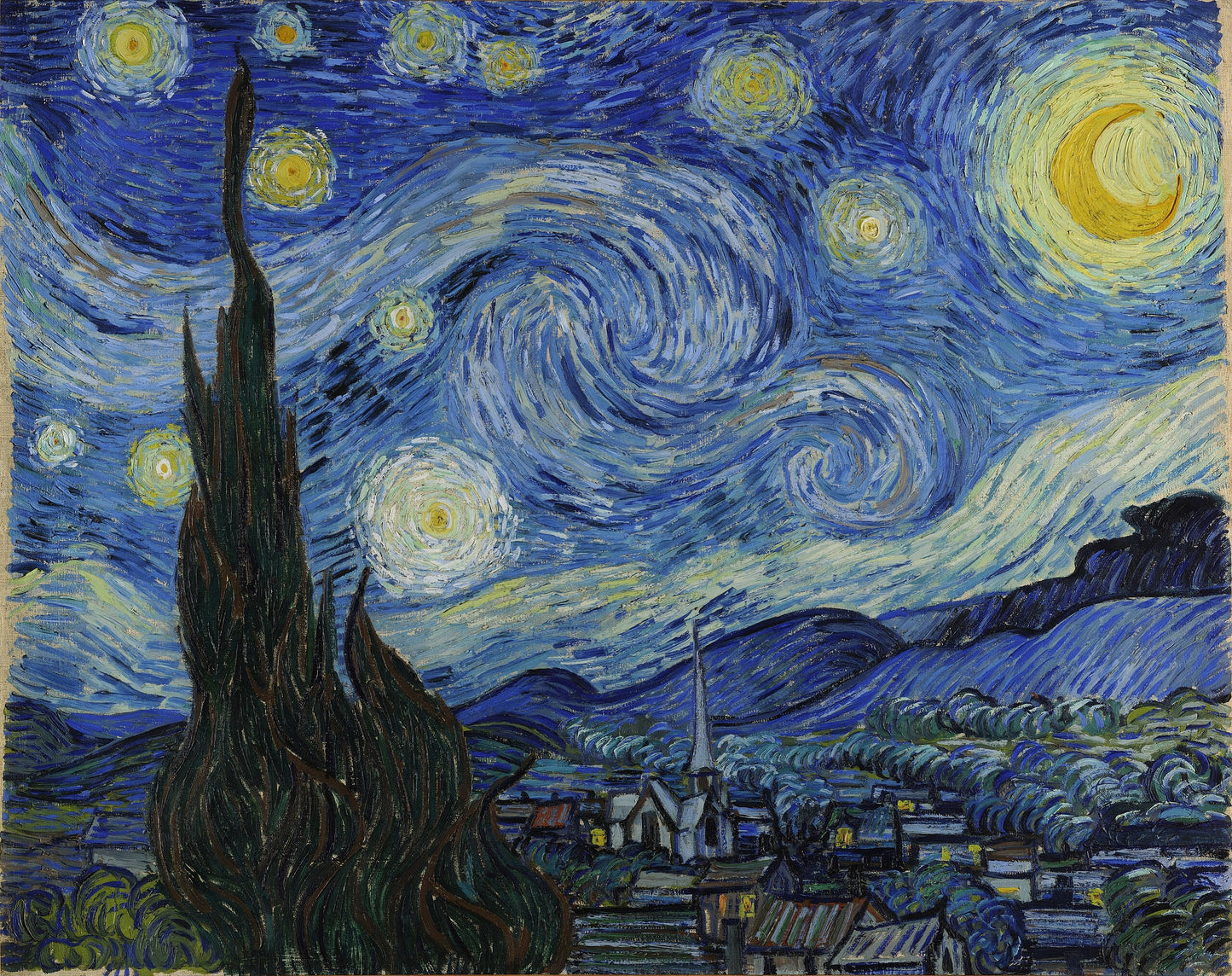 Van Gogh The Starry Night Glossy Poster Picture Photo Print Banner  Booma Prints