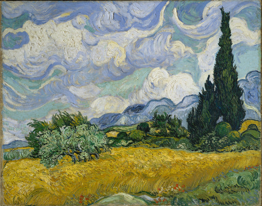 Van Gogh Wheat Fields Cypresses Glossy Poster Picture Photo Print Banner  Booma Prints