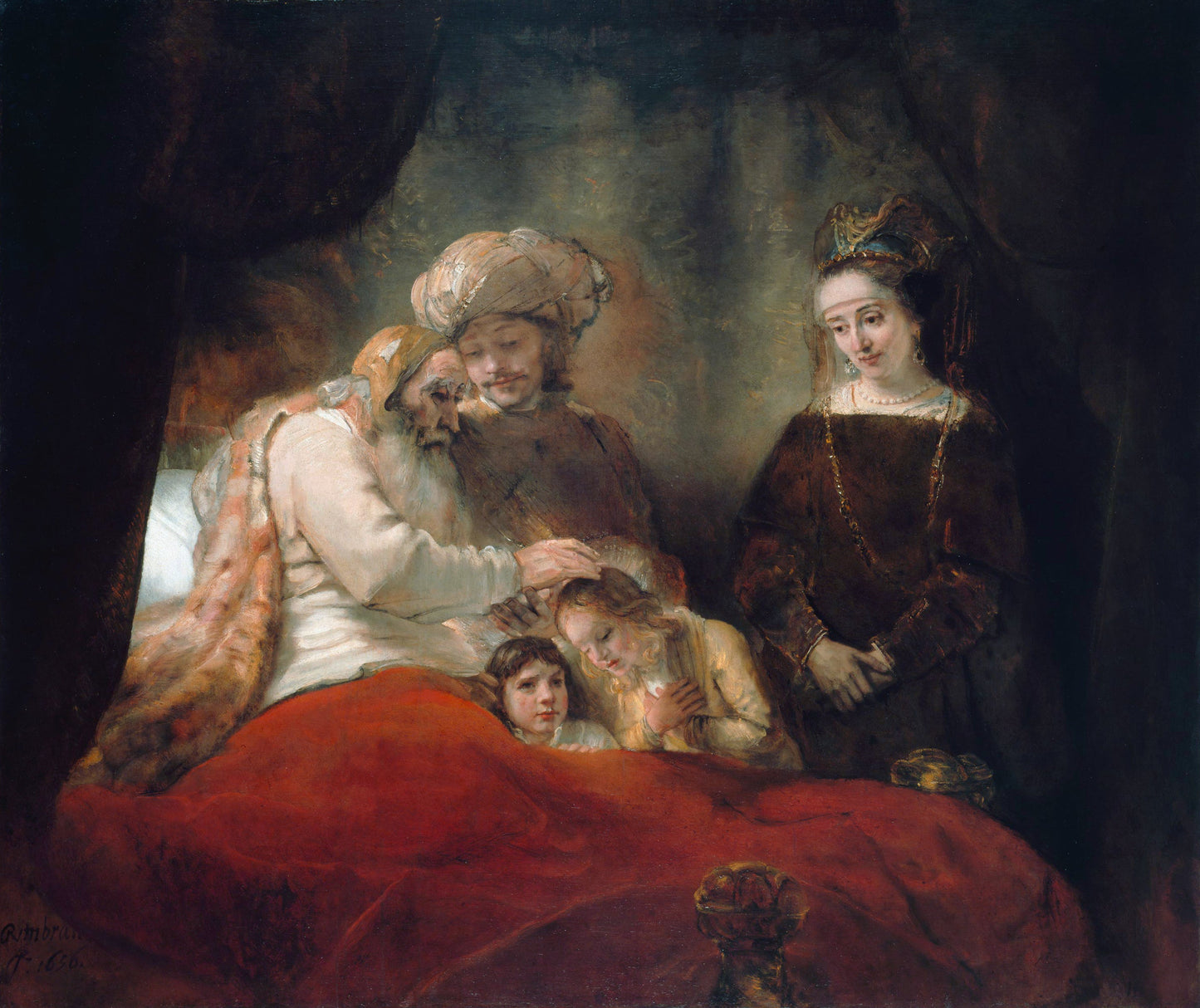 Rembrandt Jacob Blessing Sons Of Joseph Poster Picture Photo Print Banner  Booma Prints