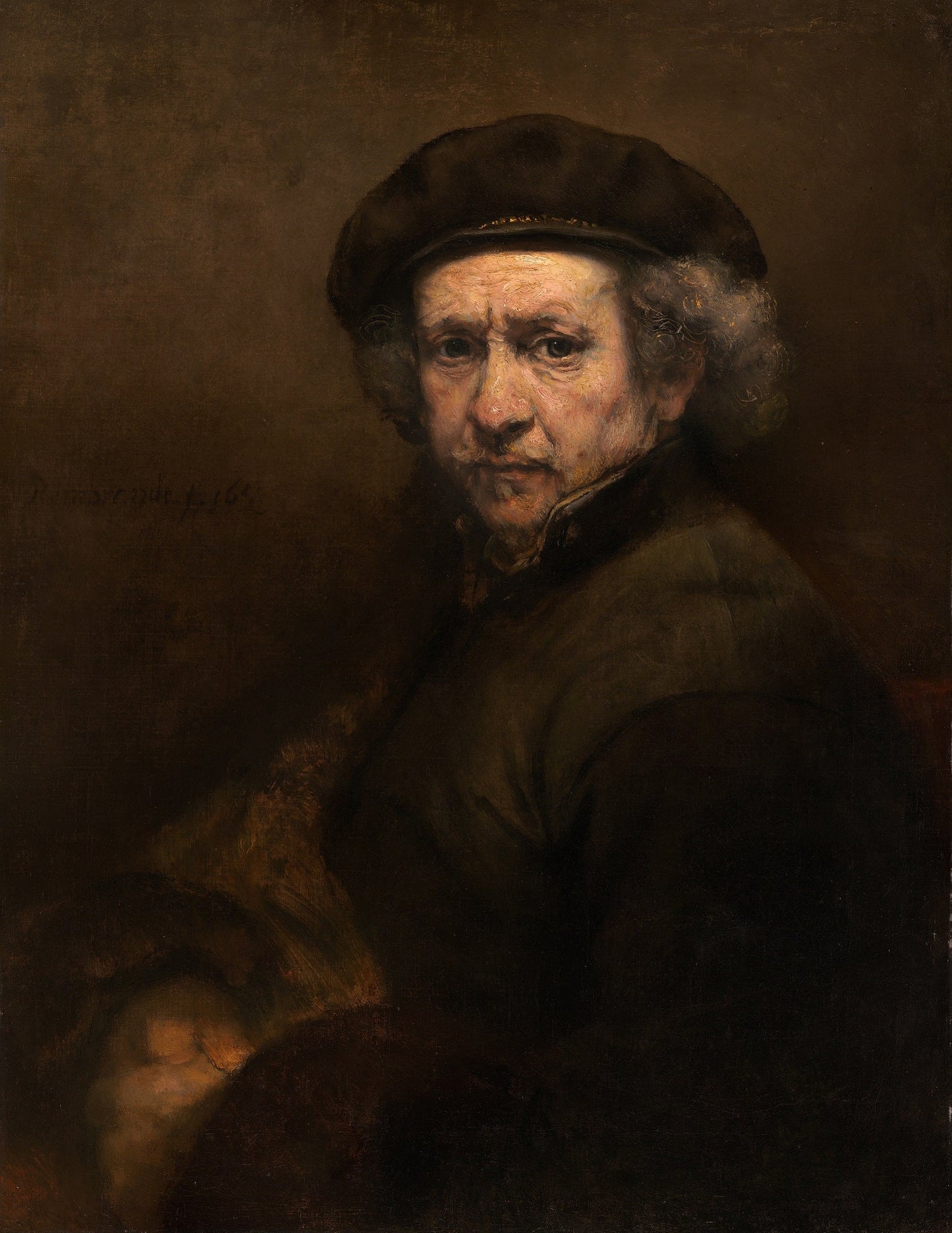 Rembrandt Self Portrait Beret Glossy Poster Picture Photo Print Banner  Booma Prints
