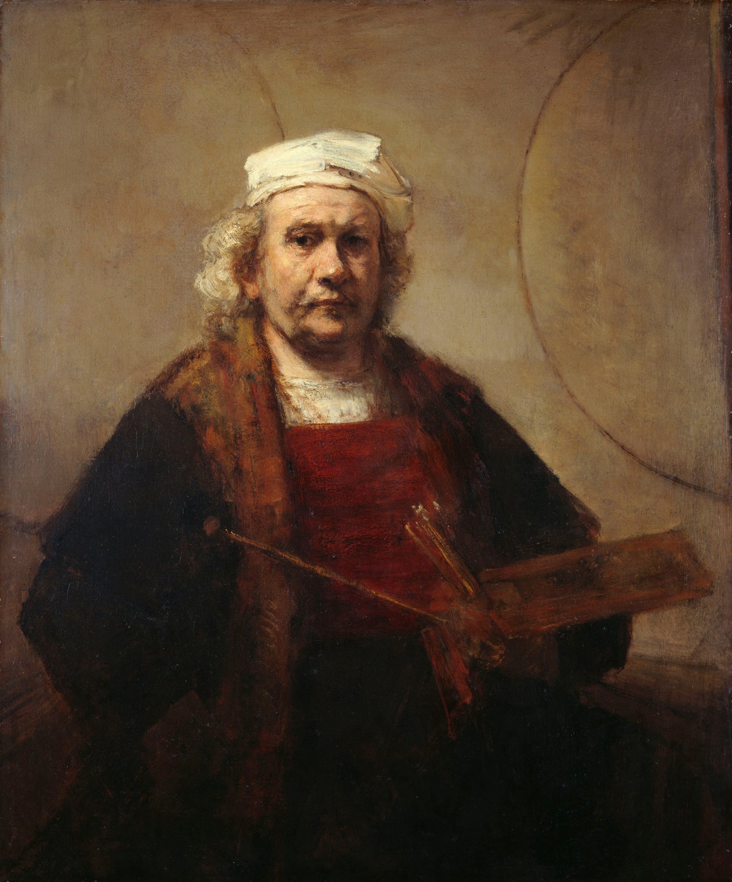 Rembrandt Self Portrait 2 Circles Glossy Poster Picture Photo Print Banner  Booma Prints