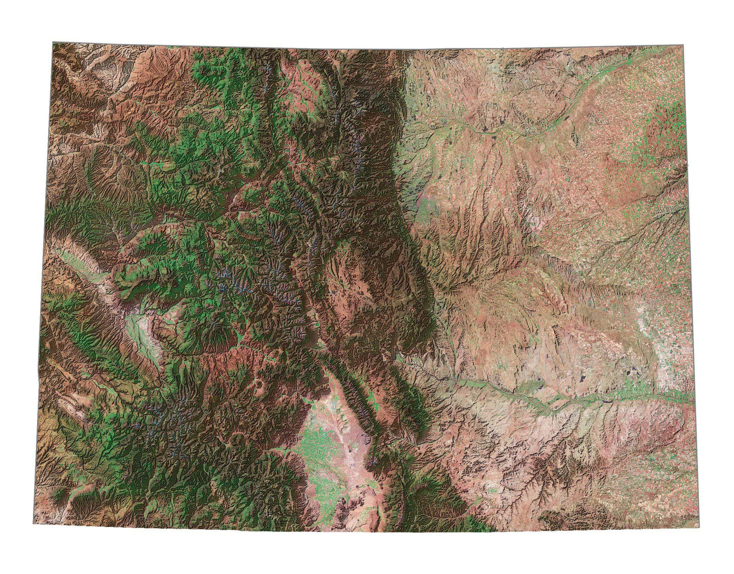 Colorado Satellite Map Glossy Poster Picture Photo Print Banner  Booma Prints