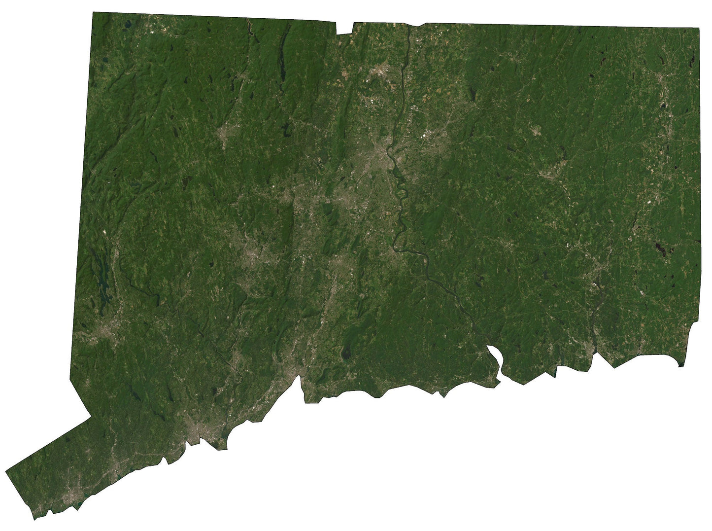 Connecticut Satellite Map Glossy Poster Picture Photo Print Banner  Booma Prints