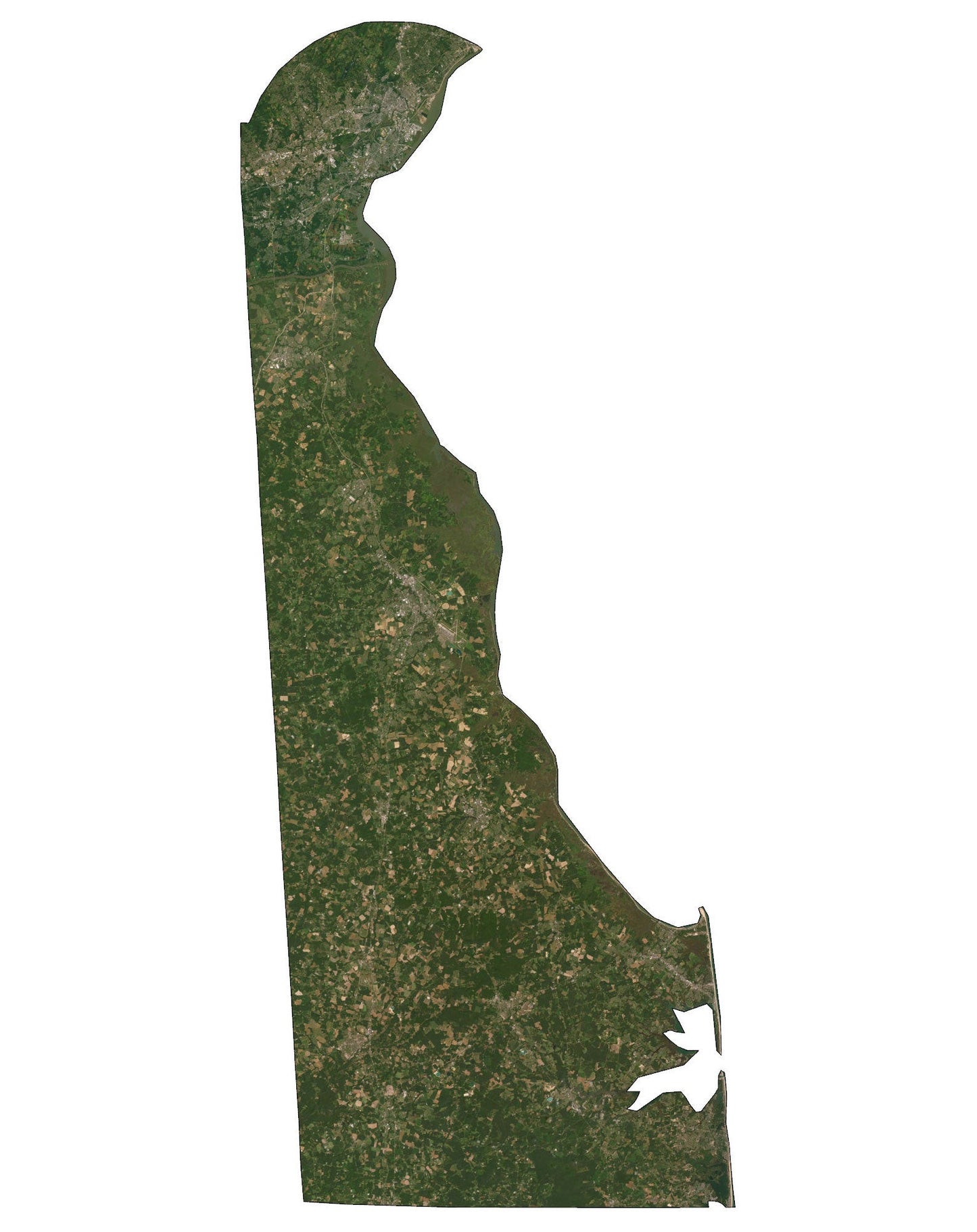 Delaware Satellite Map Glossy Poster Picture Photo Print Banner  Booma Prints