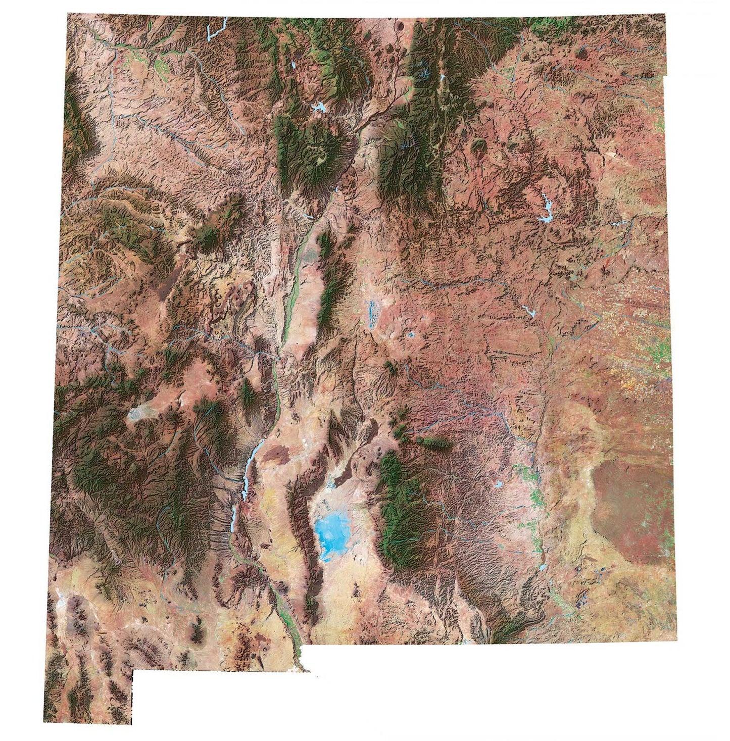 New Mexico Satellite Map Glossy Poster Picture Photo Print Banner  Booma Prints