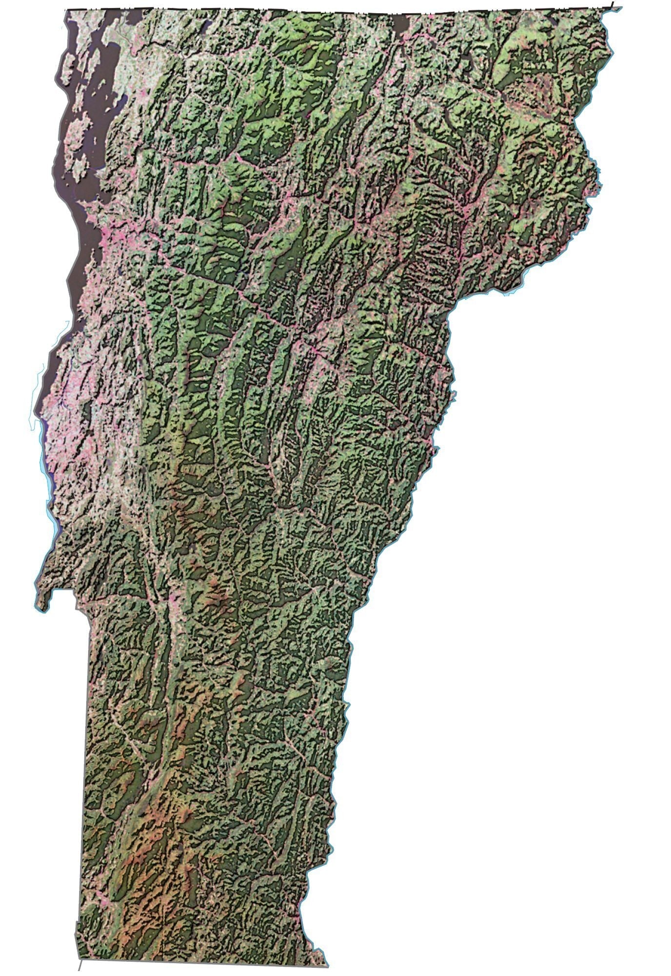 Vermont Satellite Map Glossy Poster Picture Photo Print Banner  Booma Prints
