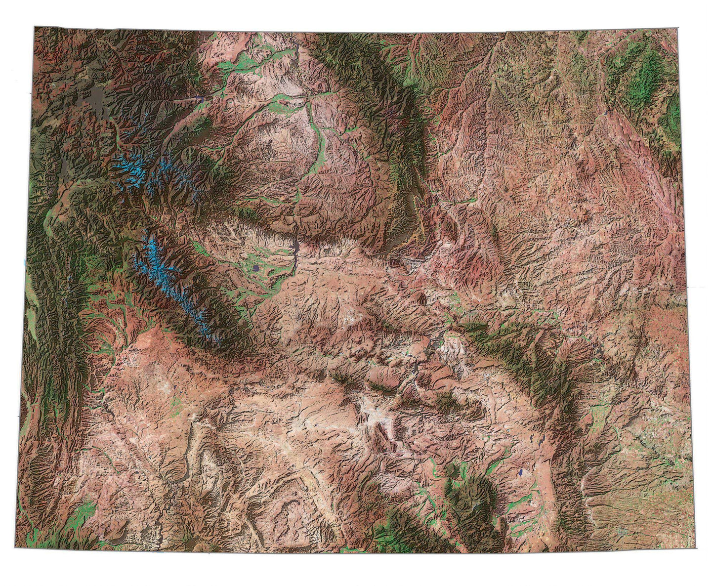 Wyoming Satellite Map Glossy Poster Picture Photo Print Banner  Booma Prints