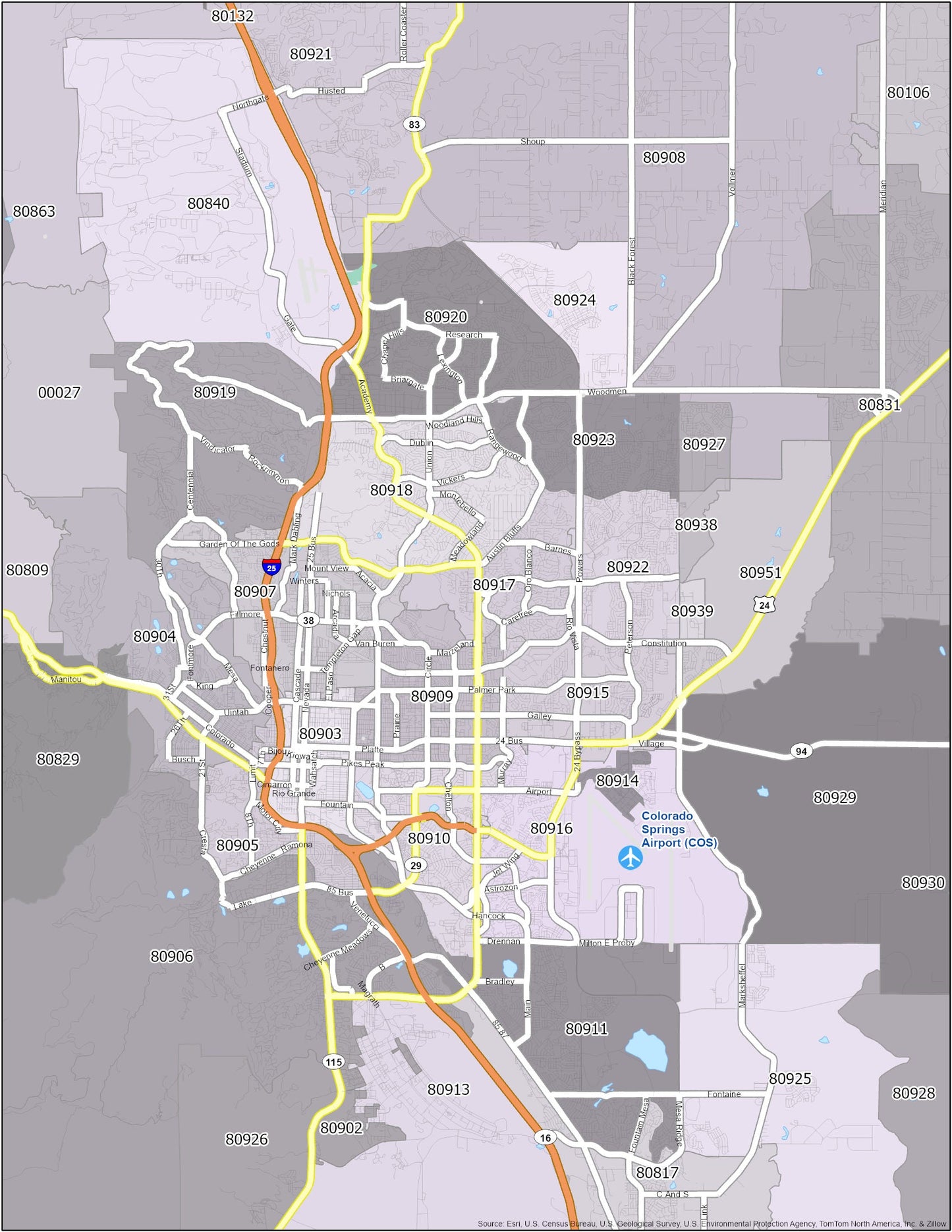 Colorado Zip Code Map Glossy Poster Picture Photo Print Banner  Booma Prints