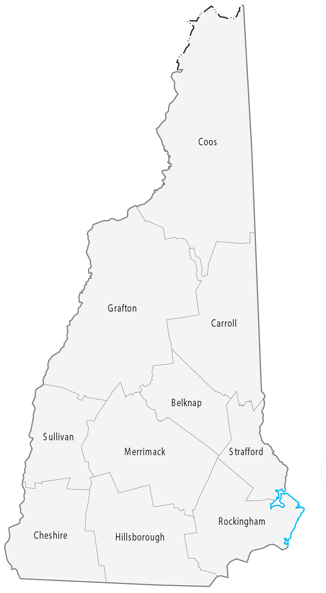 New Hampshire County Map Glossy Poster Picture Photo Print Banner  Booma Prints